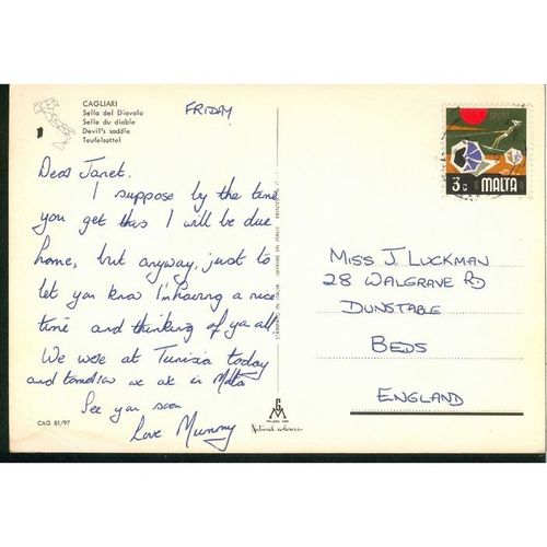 Malta Postcard - Cagliari - Devil's Saddle