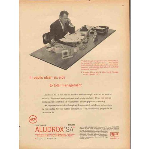 wyeth 1959 aludrox sa peptic ulcer total management medical vintage ad