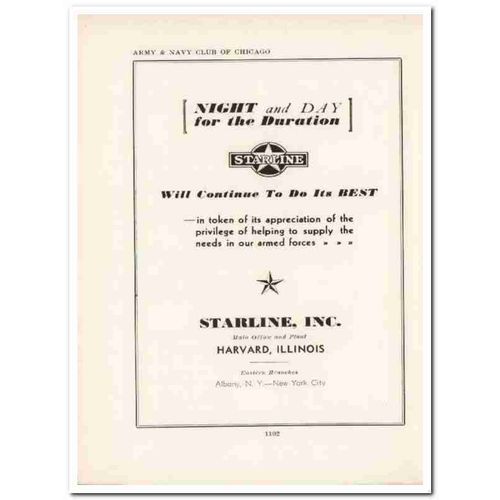 starline inc 1943 night day supply armed forces ww2 wartime vintage ad