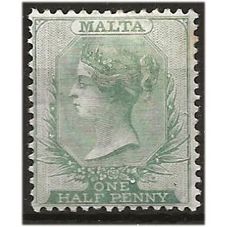 Malta 1865 SG20 1/2d Green Wmk Crown CA Mounted Mint .. ..