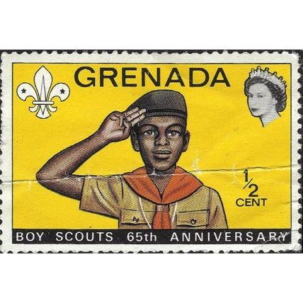 GRENADA, SCOUTS, Salute, 65 years, yellow 1972, ½c