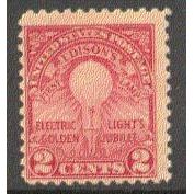 655 2c Edison's First Lamp Barely Clears MNH Q0755