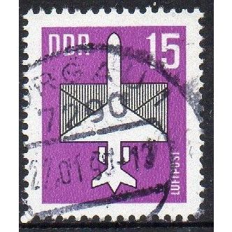 East Germany 1987 Airmail - Airplane & Envelope 15Pfg Used