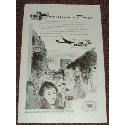 1948 Air France Ad, Arc de Triomphe - Magic Doorway!!