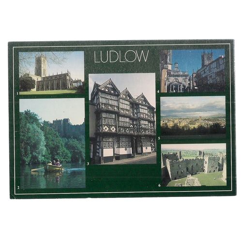 multiview, LUDLOW, SHROPSHIRE. used postcard not posted or dated =