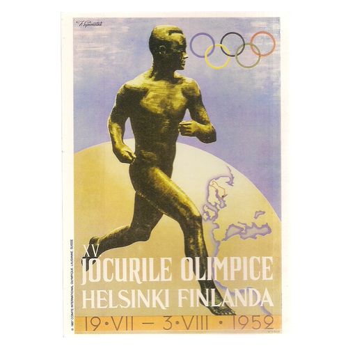 OLYMPIC GAMES, HELSINKI, 1952 unused vintage postcard 1991 Mars Confectionery =