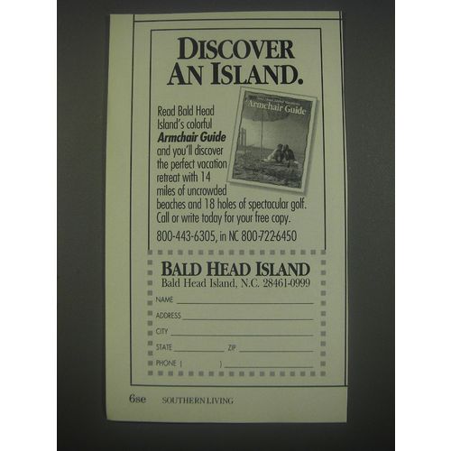 1991 Bald Head Island, N.C. Ad - Discover an Island