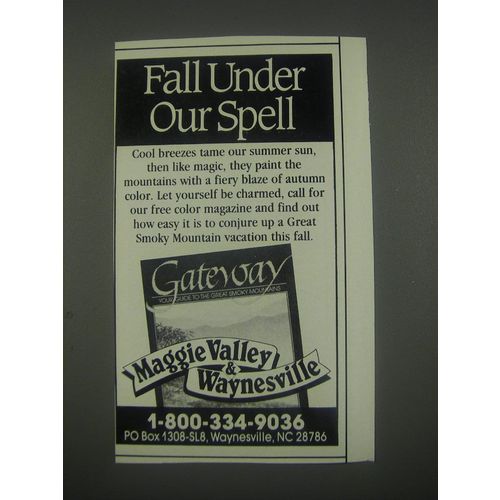 1991 Maggie Valley & Waynesille, NC Ad - Fall under our spell
