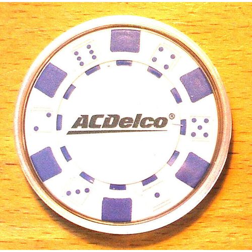 AC DELCO Poker Chip Golf Ball Marker - White