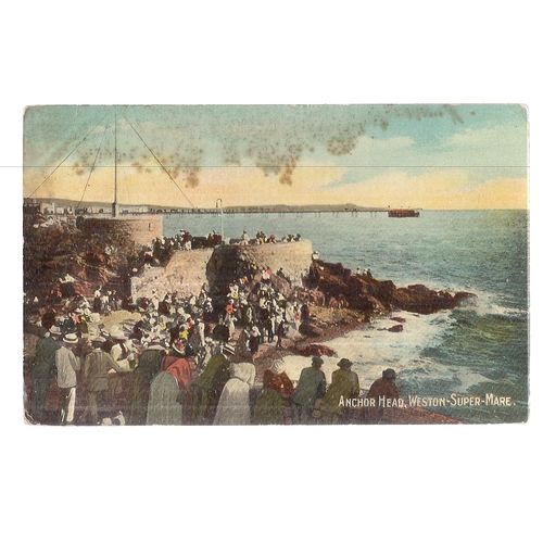 ANCHOR HEAD, WESTON-SUPER-MARE, SOMERSET used antique postcard 1910 postmark =