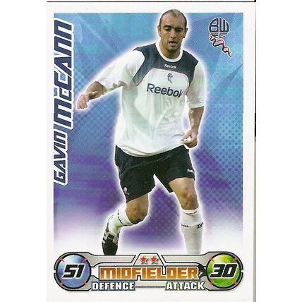 Topps Match Attax 2008/09 Cards: Bolton Wanderers - Midfielder, McCann (Gavin)