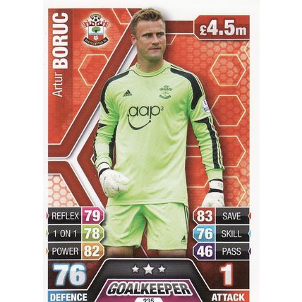 Match Attax 2013/2014 235 Artur Boruc Southampton