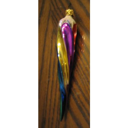 GORGEOUS SHINY RED BLUE PURPLE GREEN GOLD CELLULOID GLASS ICICLE TREE ORNAMENT