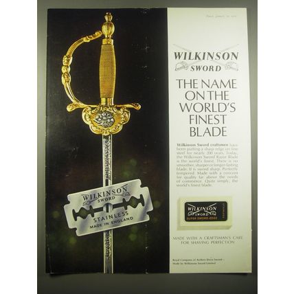 1966 Wilkinson Sword Razor Blades Ad - Royal Company of Archers Dress Sword