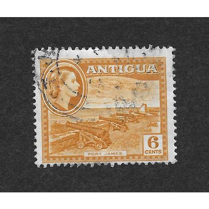 Antigua 1953 - 1962 6 cents yellow-ochre - used - Queen Elizabeth II