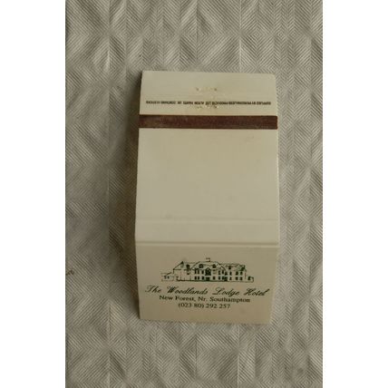 Matchbook cover The Woodlands Lodge Hotel, New Forest nr Southampton