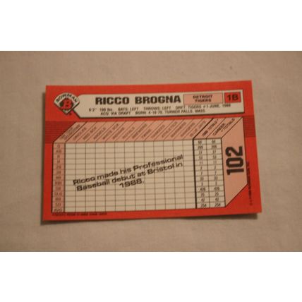 Ricco Brogna 1989 Bowman TIFFANY NO. 102