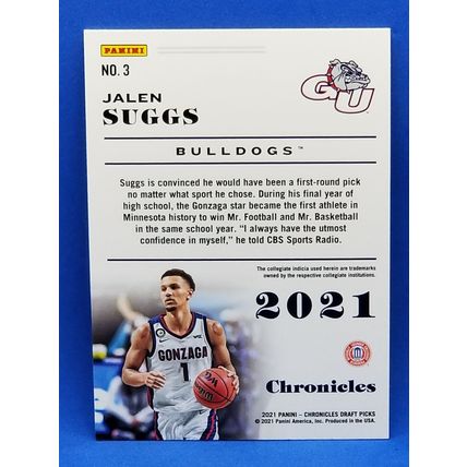 2021-22 Panini Chronicles Draft Picks Pink #3 Jalen Suggs