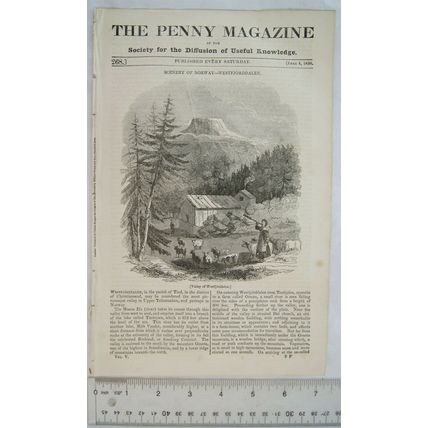 1836 The Penny Magazine No. 268 Westfjorddalen, breakwaters, Grecian costume etc