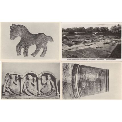 Bronze Corn Measure Horse Roman Excavation Nymph 4x Postcard s