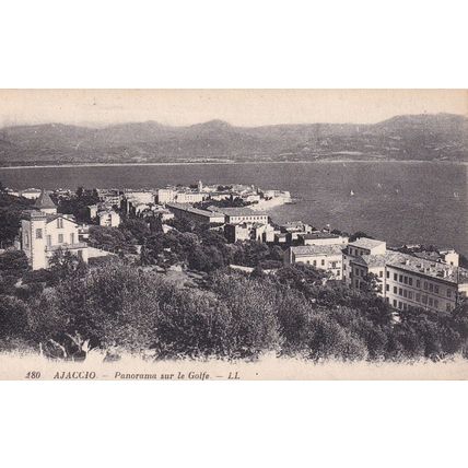 Ajaccio Corse Promenade Du Golfe Golf Panomama French Old Postcard