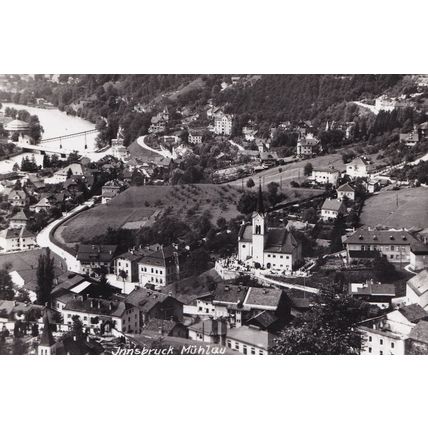 Innsbruck Muhlau Real Photo Aerial Austria 1950s Postcard
