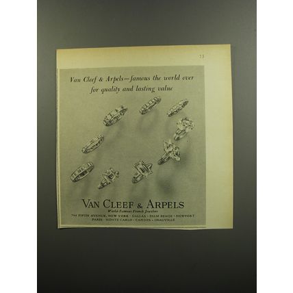 1953 Van Cleef & Arpels Jewelry Ad - Van Cleef & Arpels - famous the world over