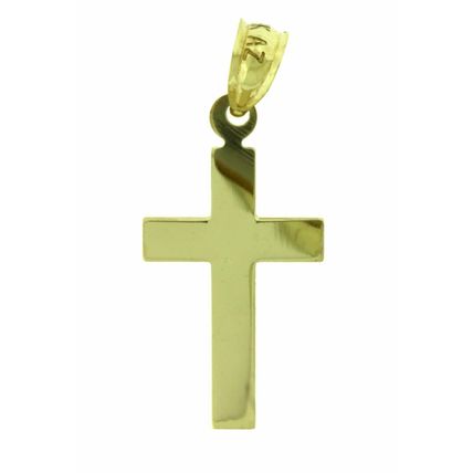 New Solid Real 14 k Gold multi Tone Cross Religious Charm Pendant 32x14 mm