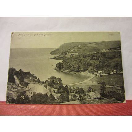 NORTH SANDS AND BOLT HEAD, SALCOMBE Devon used antique postcard 1905 pm =
