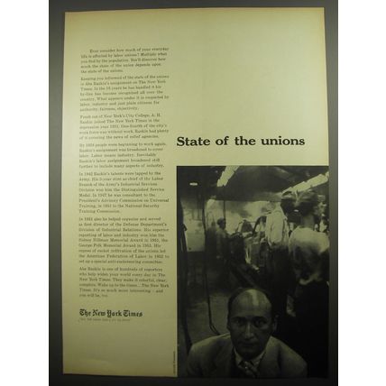 1956 The New York Times Ad - State of the unions