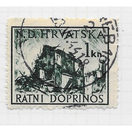 CROATIA 1944 CHARITY TAX DATED COPY