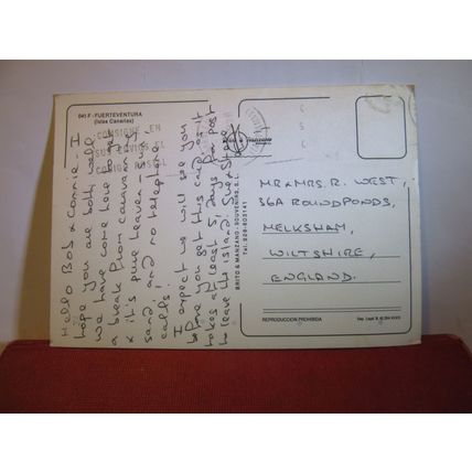 multiview, ISLA DE FUERTEVENTURA, CANARY ISLES, SPAIN used postcard 1993 pm =