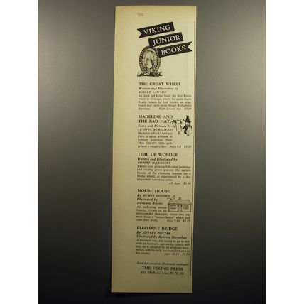 1957 The Viking Press Books Advertisement