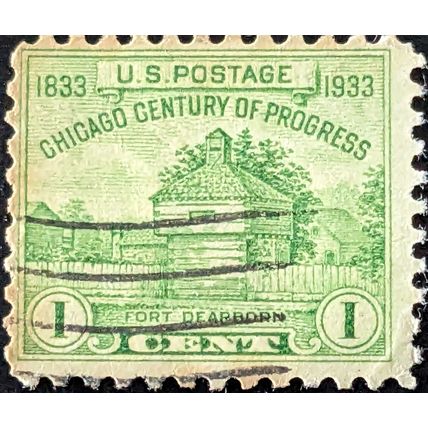 STAMP United States SG727 1933 1c Fort Dearborn Used