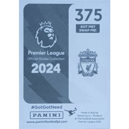 Mohamed Mo Salah #375 - Panini Premier League 2023 2024 Sticker - Liverpool