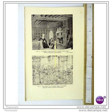 VANISHED TUDOR INTERIOR/FAMILY OF THOMAS MORE, c1931, Book Illustration