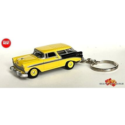 RARE KEYCHAIN 1955/56/1957 YELLOW CHEVY BEL AIR NOMAD GREAT GIFT NOVELTY