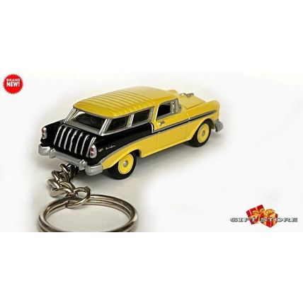 RARE KEYCHAIN 1955/56/1957 YELLOW CHEVY BEL AIR NOMAD GREAT GIFT NOVELTY