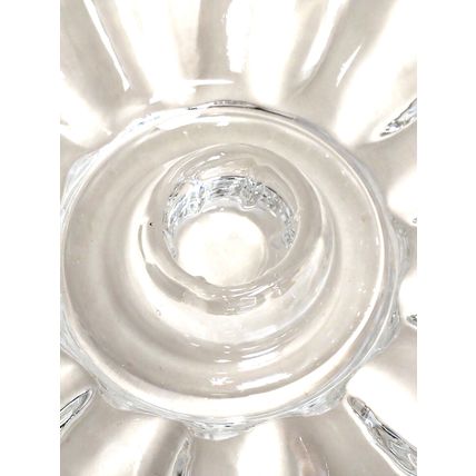 Vintage Clear Glass Candle Holder Daisy Scalloped Celestial Trinket Bowls Dish