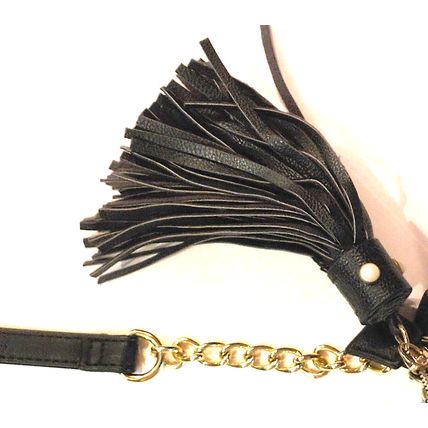 Betsey Johnson Women's Crossbody Beige White Two Tone Leather Zipper Tassle