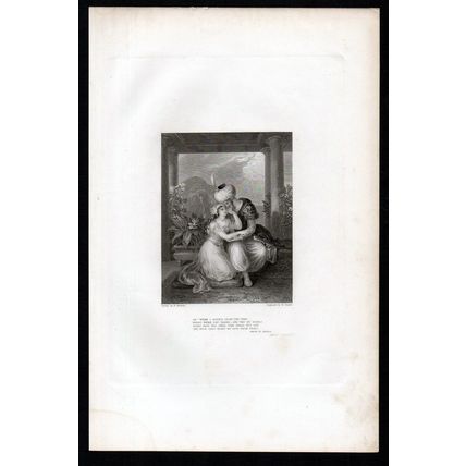 BRIDE OF ABYDOS 1833 Samuel Sangster - Henri Decaisne - Lord Byron ENGRAVING
