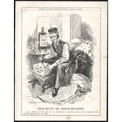 PICK-ME-UP OR KNOCK-ME-DOWN 1910 Leonard Raven-Hill PUNCH CARTOON PAGE