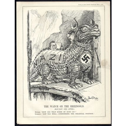 WATCH ON THE RHEINGOLD 1934 John Bernard Partridge PUNCH CARTOON PAGE