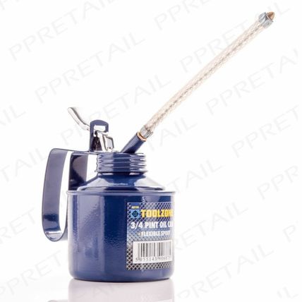 SMALL-LARGE METAL OIL CAN + SPOUT Garage Workshop Mechanic Lubricant Bike/Cycle