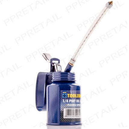 SMALL-LARGE METAL OIL CAN + SPOUT Garage Workshop Mechanic Lubricant Bike/Cycle