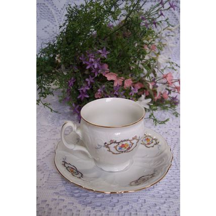 Royal Prague Lesov Concordia Fine Bohemia Porcelain Czech Republic Teacup Saucer