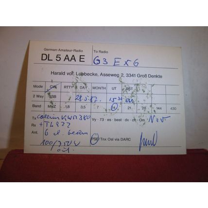 GERMANY used QSL card dated 1987 =