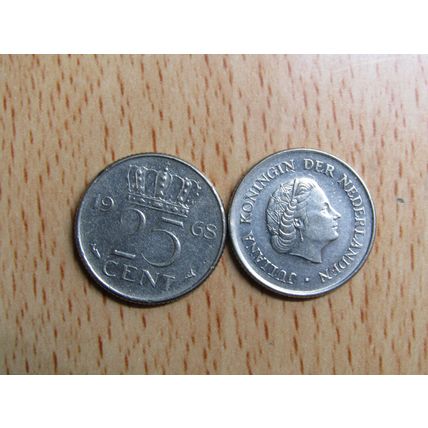 Netherlands 1968 25 Cents Coin