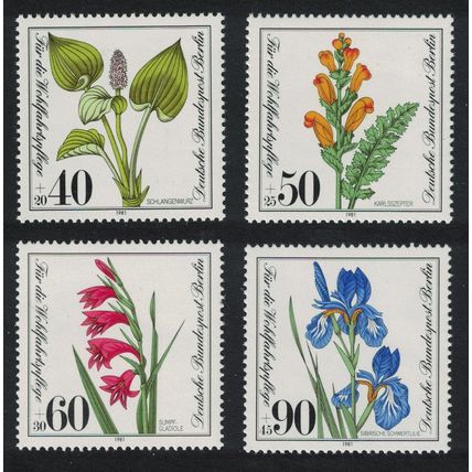 Berlin Endangered Wild Flowers 4v 1981 MNH SG#B622-B625 MI#650-653