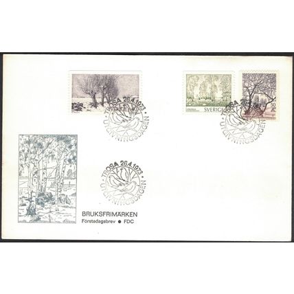 Sweden - FDC 26/4 1973 Naturmotiv *ILLUSTRATED - VIGNETTE 1*